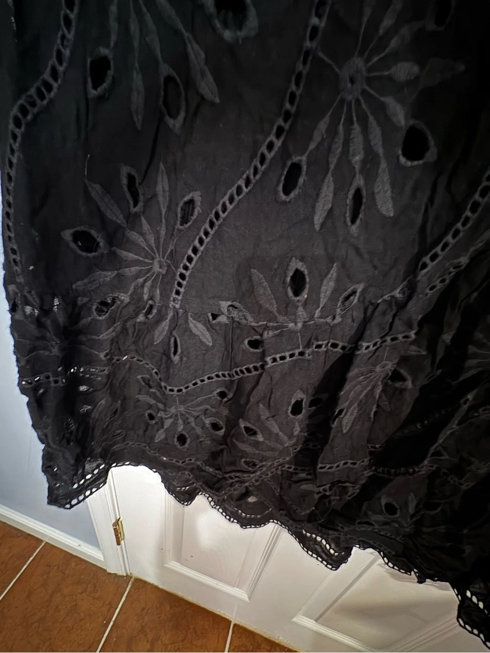 Anthropologie Mauve Eyelet Wrap Skirt - Picture 7 of 13